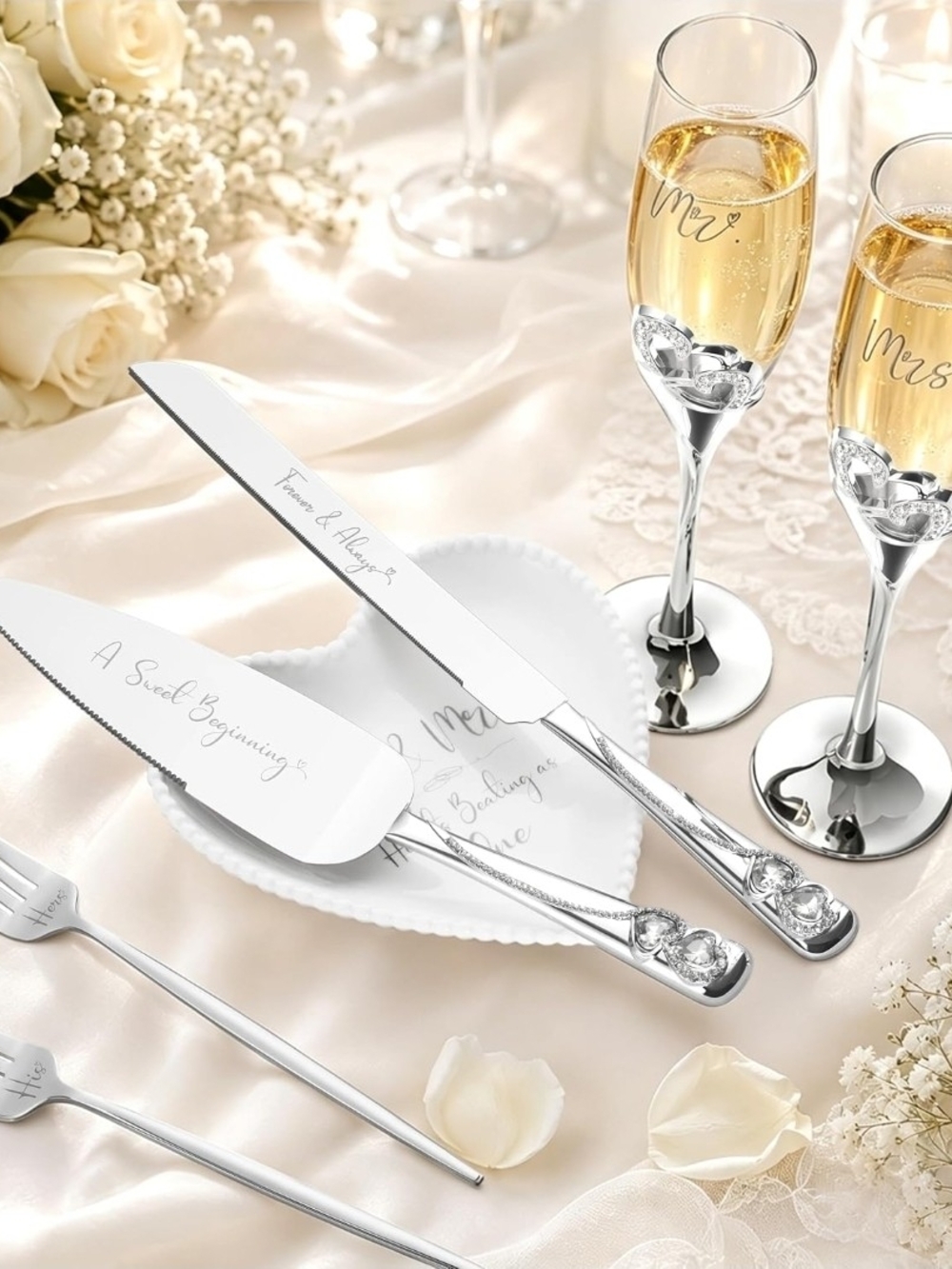7 Piece Wedding Cake Cutting Set